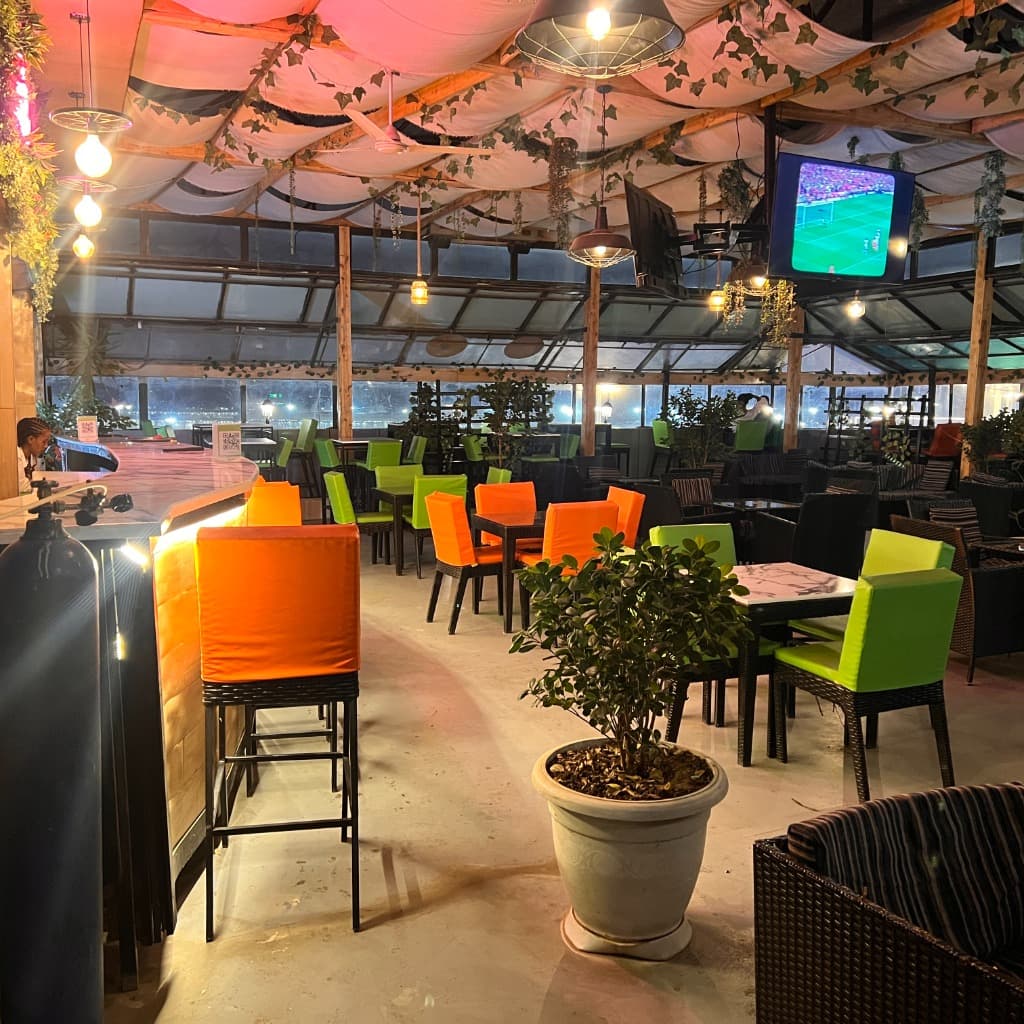 Velvet dining hall with rooftop views in Bole, Addis Ababa